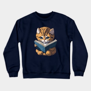 Reading Cat Crewneck Sweatshirt